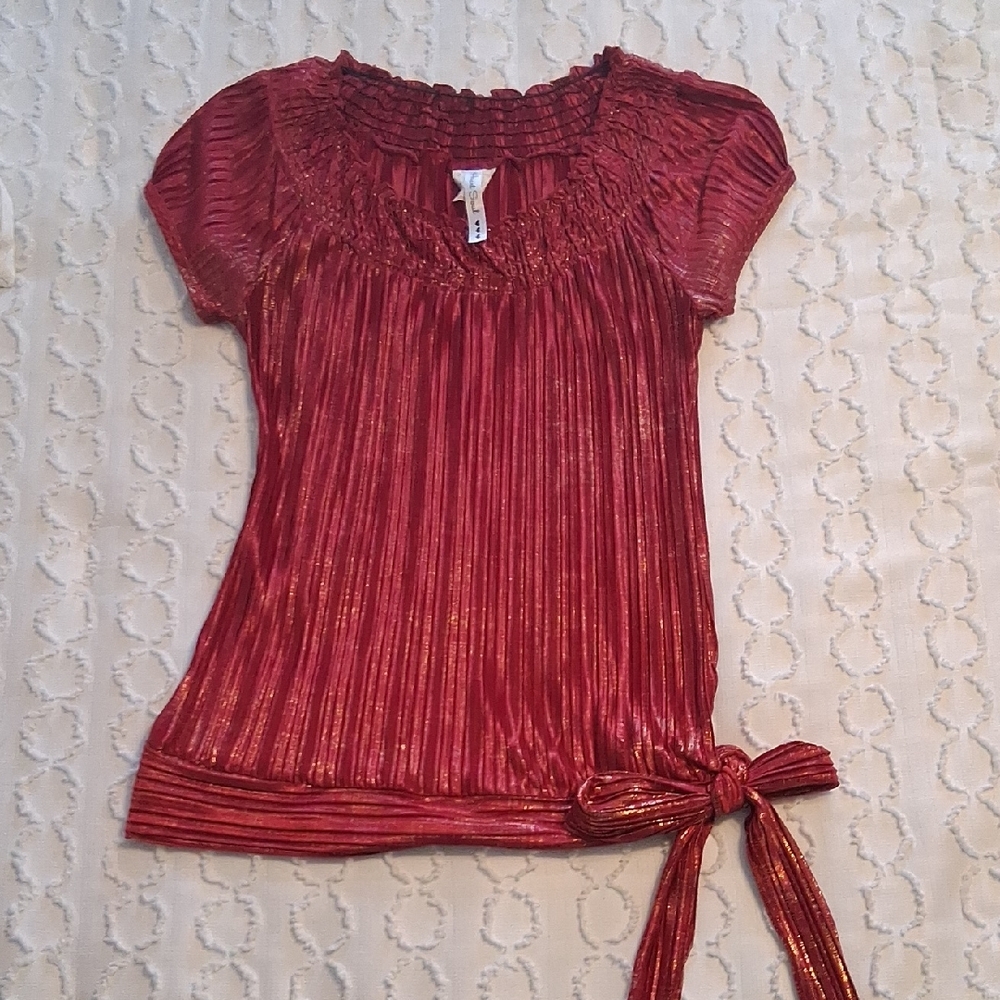 Heart Soul Shimmering Red Blouse